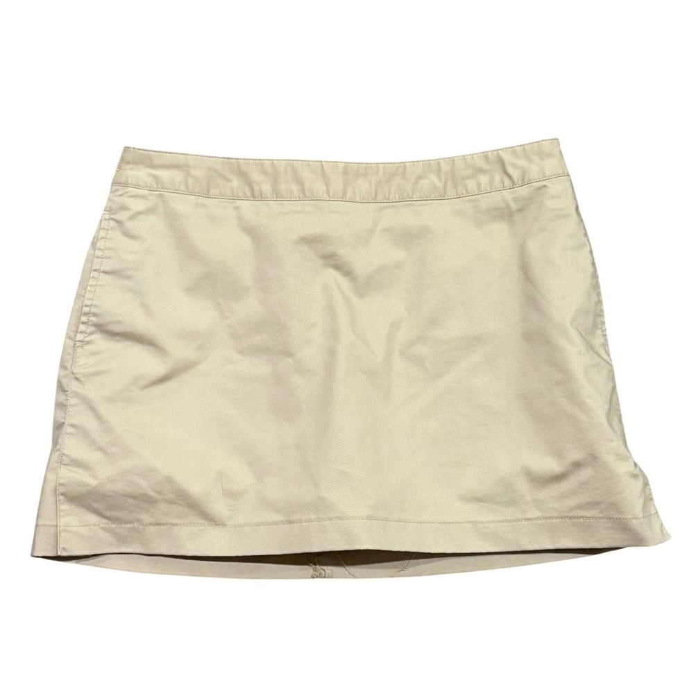 Adidas Skirt Skort Womens 8 Khaki Cotton Stretch Golf Pickleball Tennis Run
